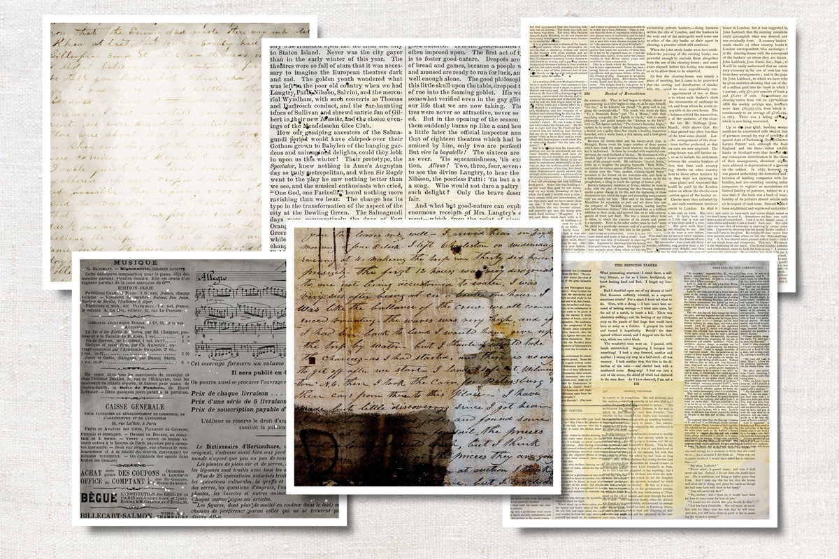 Digital Paper Collection - Book Page Sampler