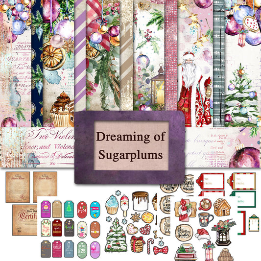 Digital Paper Collection - Dreaming of Sugarplums