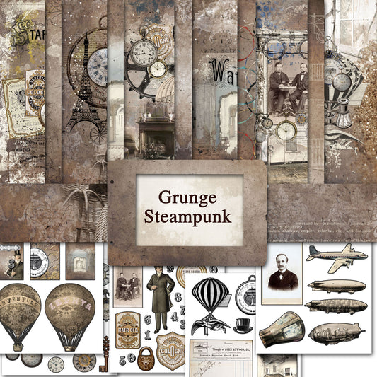 Digital Paper Collection - Grunge Steampunk
