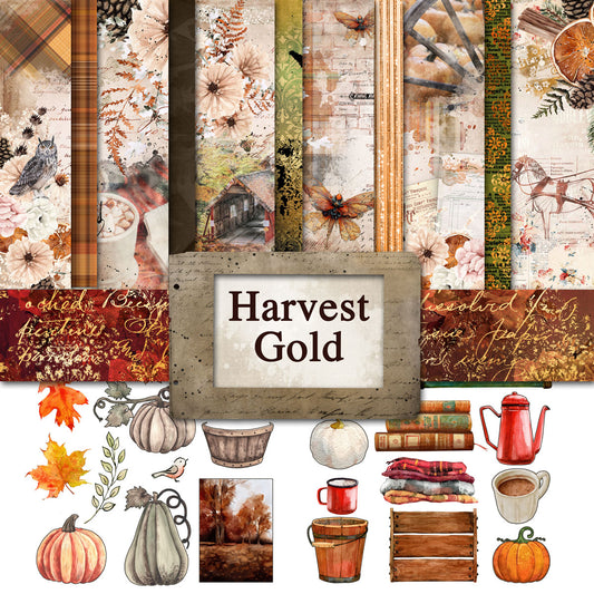 Digital Paper Collection - Harvest Gold
