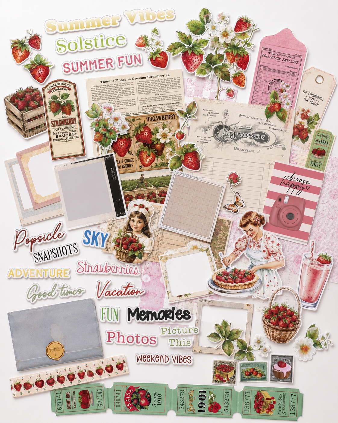 Digital Paper Collection - Berry Sweet Days