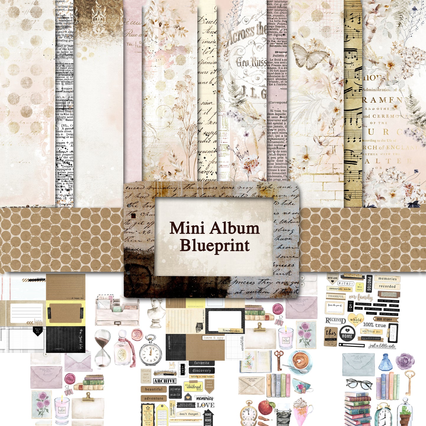 Printed Paper Collection - Mini Album Blueprint