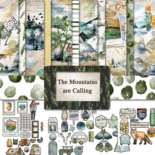 Digital Paper Collection - The Mountains are Calling