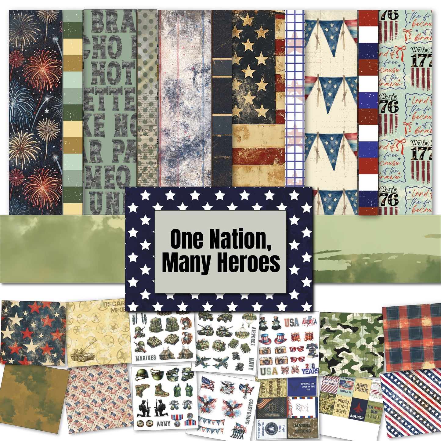 Digital Paper Collection - One Nation, Many Heroes