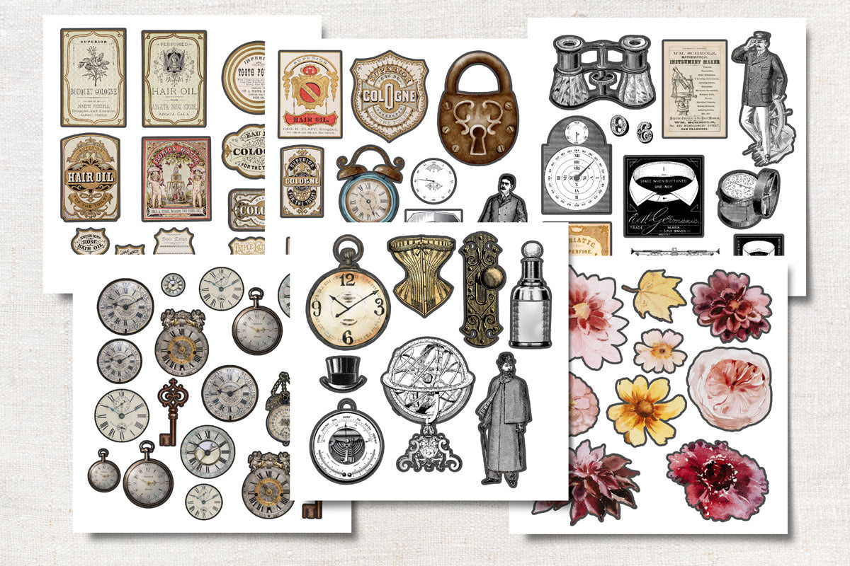 Digital Paper Collection - Shabby Steampunk