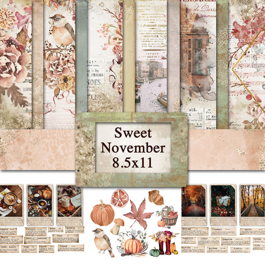 Digital Paper Collection - Sweet November - 8.5”x11”
