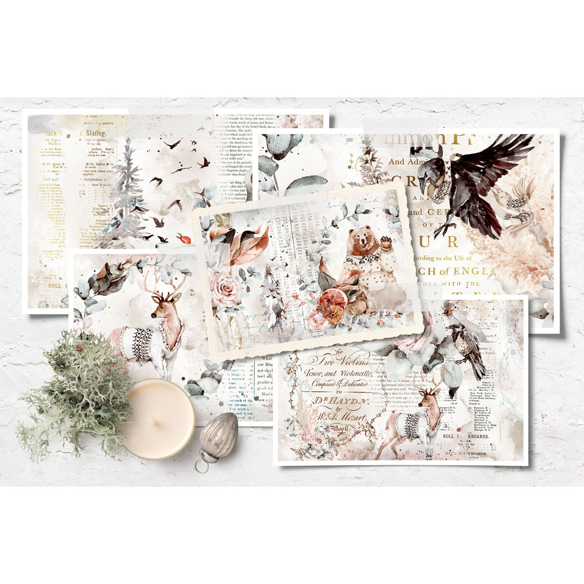 Digital Paper Collection - Woodland Winter - 8.5”x11”