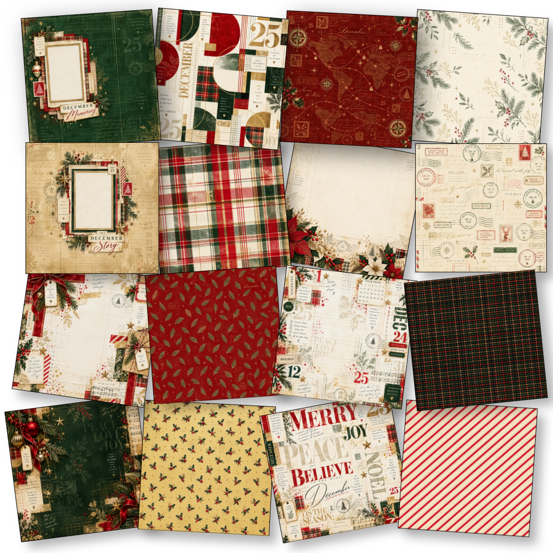 Digital Paper Collection - December Stories