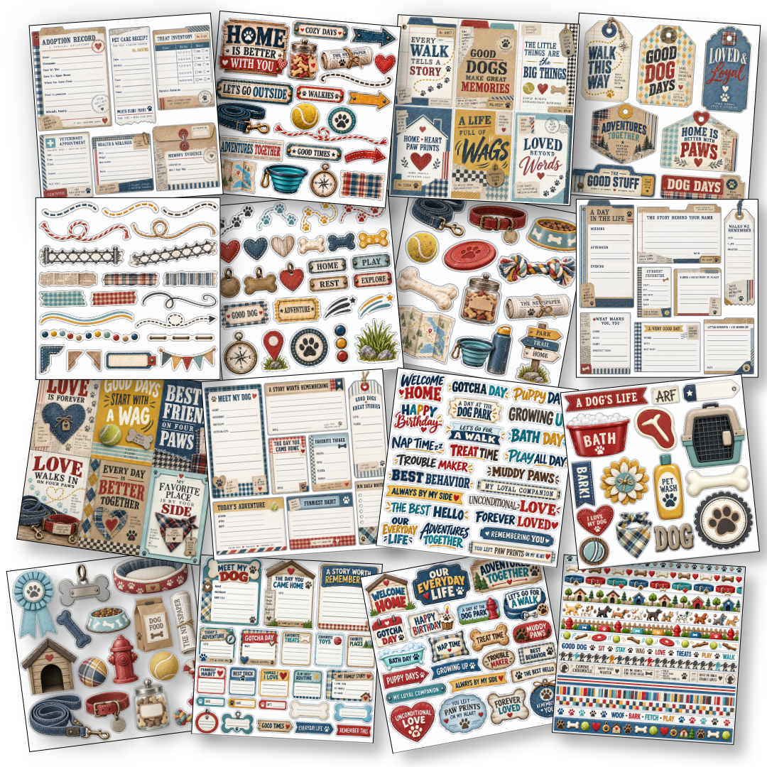 Digital Paper Collection Loyal & Loved - Dog