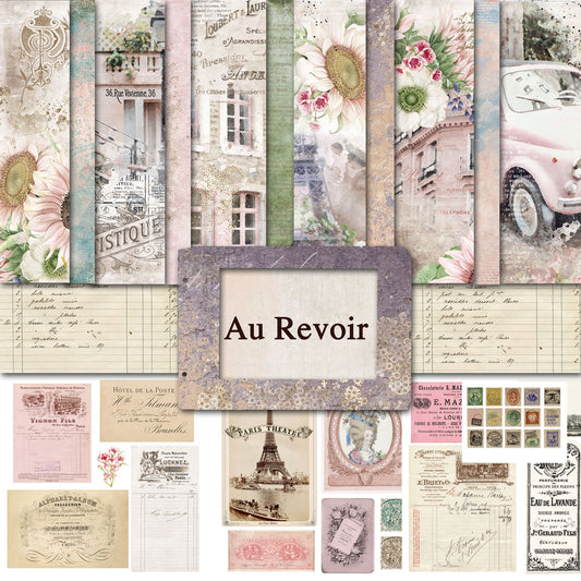Digital Paper Collection - Au Revoir