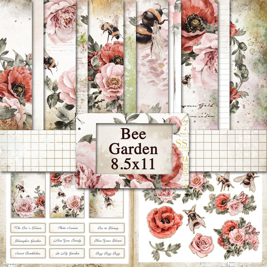 Digital Paper Collection - Bee Garden - 8.5”x11”