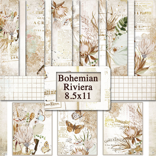 Digital Paper Collection - Bohemian Riviera - 8.5”x11”