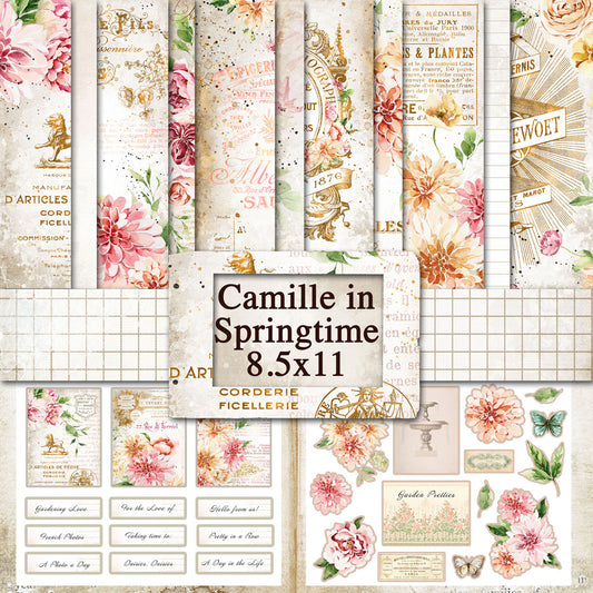 Digital Paper Collection - Camille in Springtime - 8.5”x11”