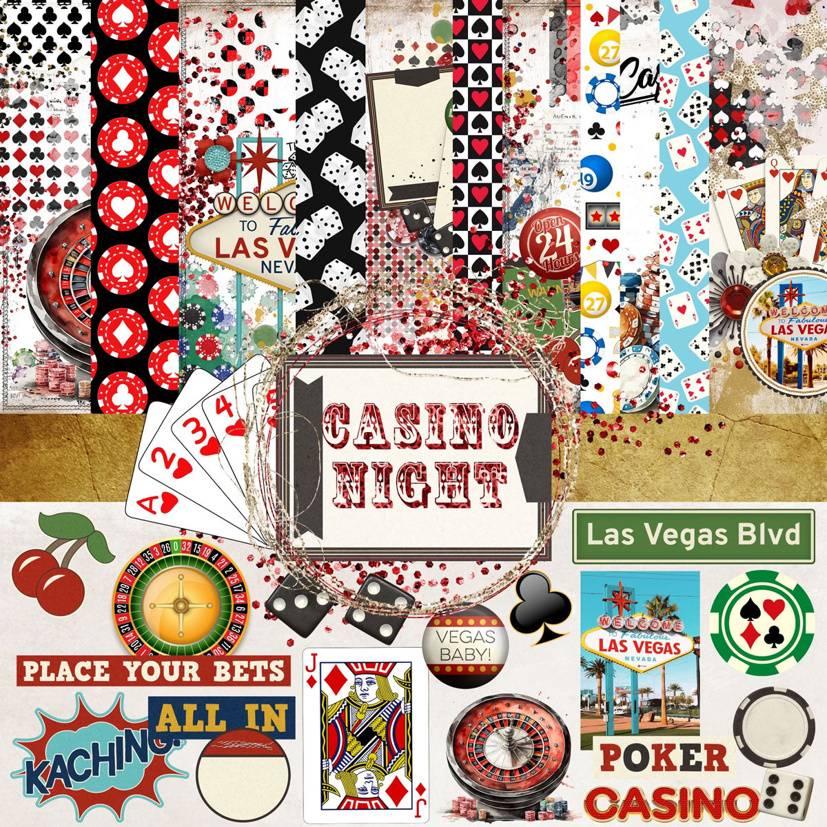 Digital Paper Collection - Casino Night