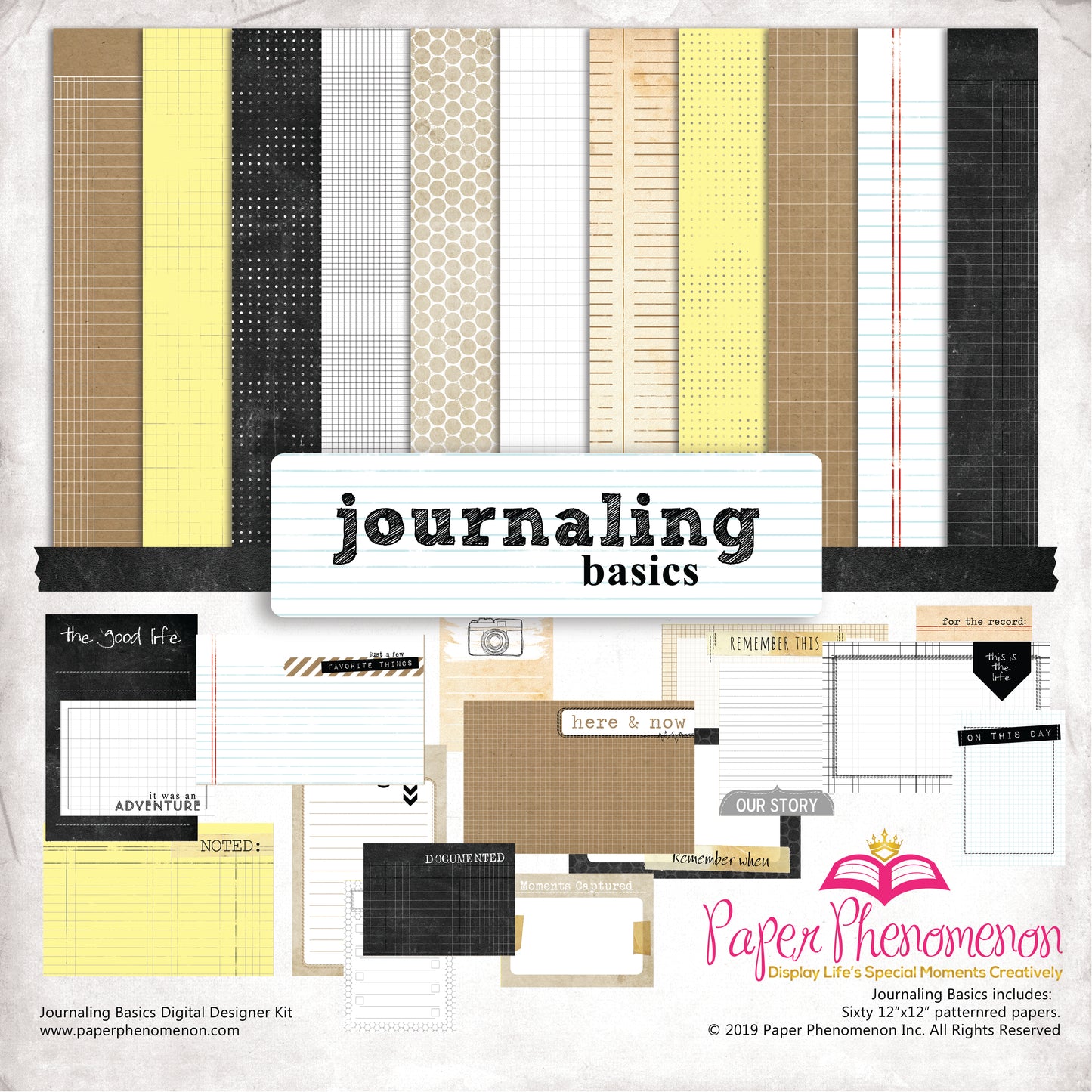 Digital Paper Collection - Journaling Basics