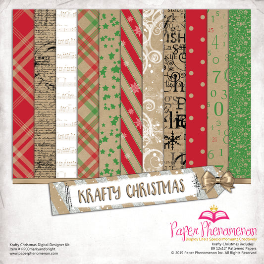 Digital Paper Collection - Krafty Christmas