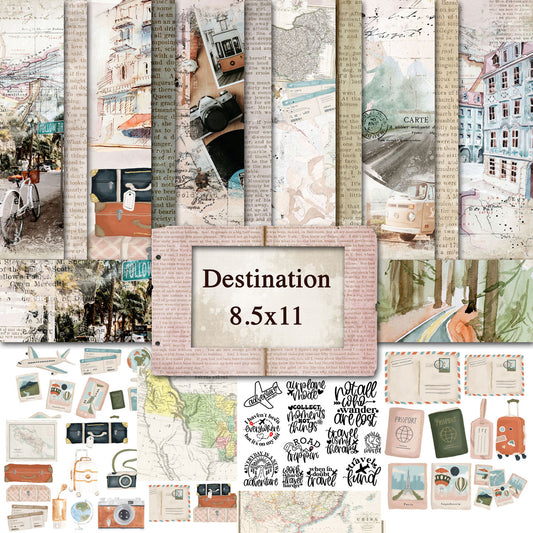 Digital Paper Collection - Destination - 8.5"x 11"