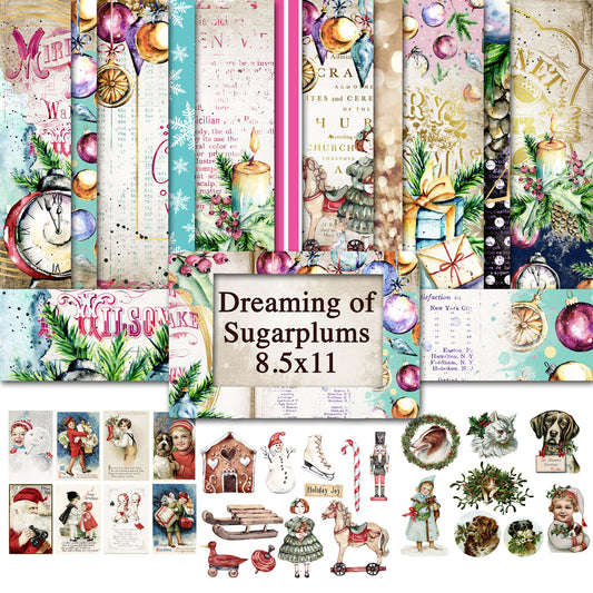 Digital Paper Collection - Dreaming of Sugarplums - 8.5”x11”