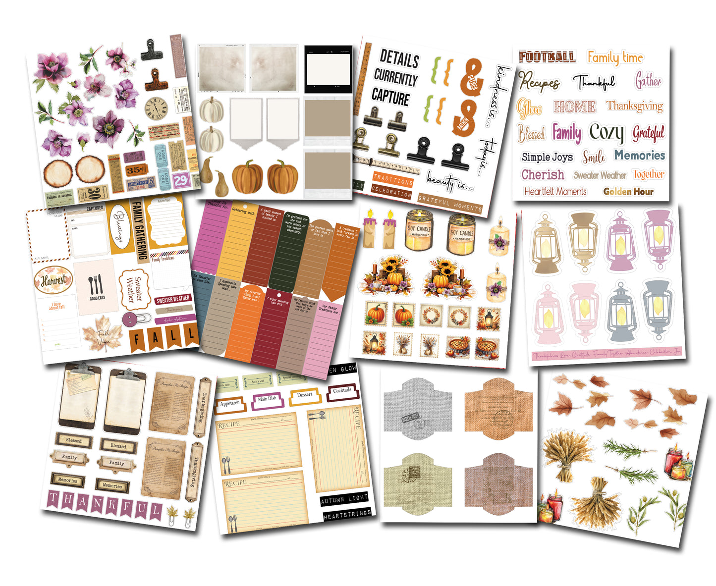 Digital Paper Collection - Gather & Glow - 2025 Moving Parts Minis - November