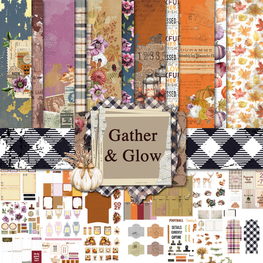 Printed Paper Collection - Gather & Glow - 2025 Moving Parts Minis - November