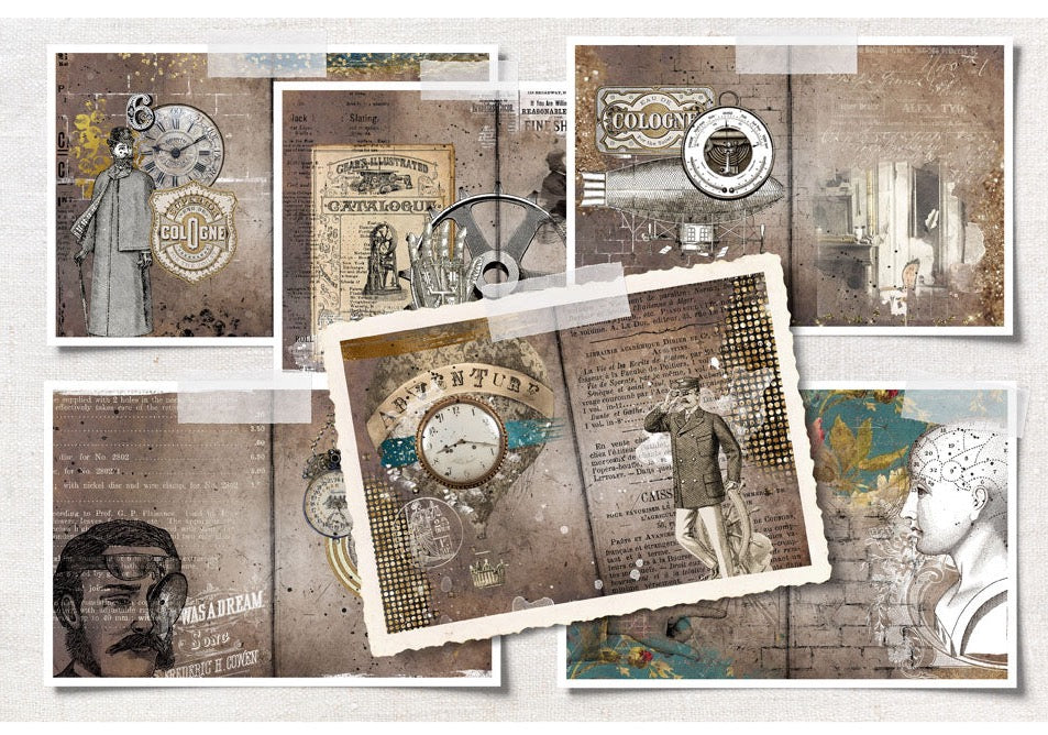 Digital Paper Collection - Grunge Steampunk - 8.5”x 11”