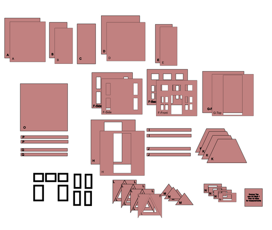 Pre-Cut Chipboard Shapes - Holiday Village House 1