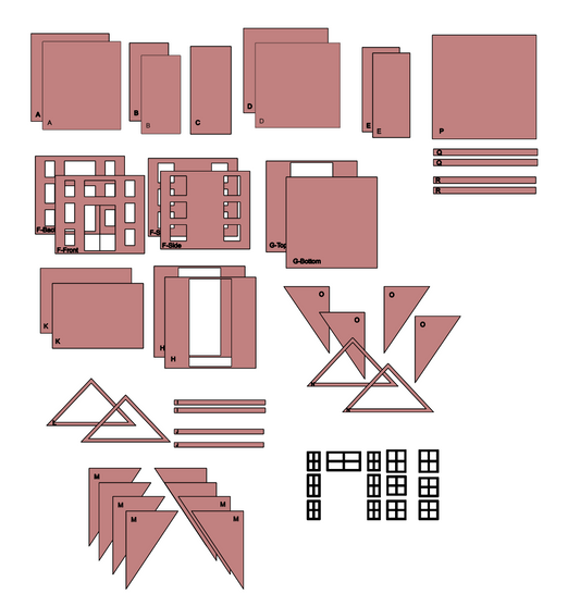 Pre-Cut Chipboard Shapes - Holiday Village House 2