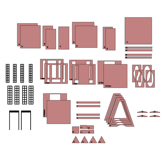 Pre-Cut Chipboard Shapes - Holiday Village House 3