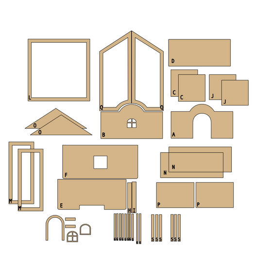 Pre-Cut Chipboard Shapes - Home for Christmas - Cabinet