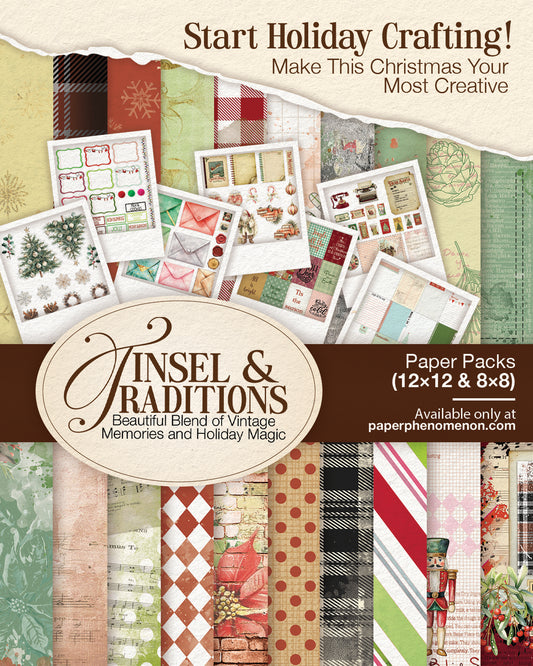 Printed Paper Collection - Tinsel & Traditions - 2025 Moving Parts Minis - December