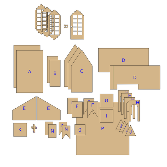 Pre-Cut Chipboard Shapes - It Takes a Village - Church