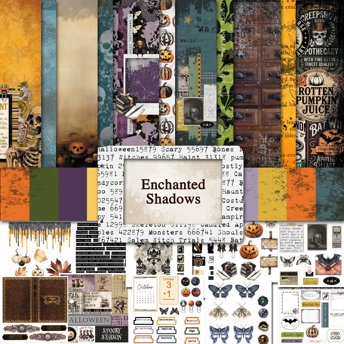 Printed Paper Collection - Enchanted Shadows - 2025 Moving Parts Minis - October