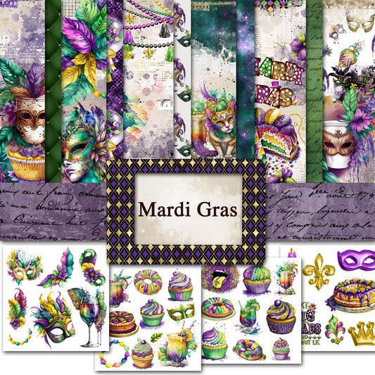 Digital Paper Collection - Mardi Gras