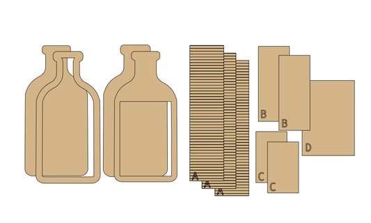 Pre-Cut Chipboard Shapes - Message in a Bottle