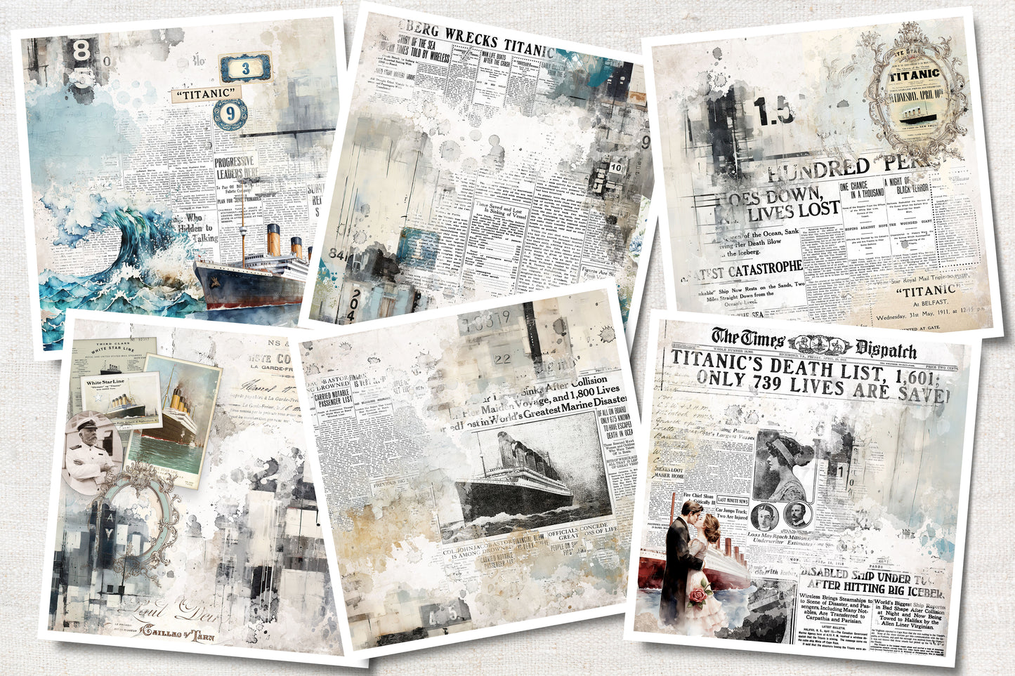 Digital Paper Collection - Titanic