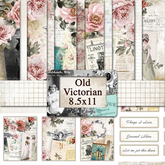 Digital Paper Collection - Old Victorian - 8.5”x11”