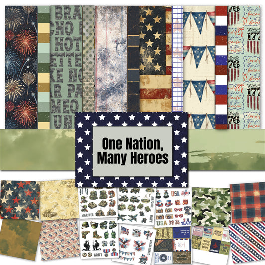 Digital Paper Collection - One Nation, Many Heroes