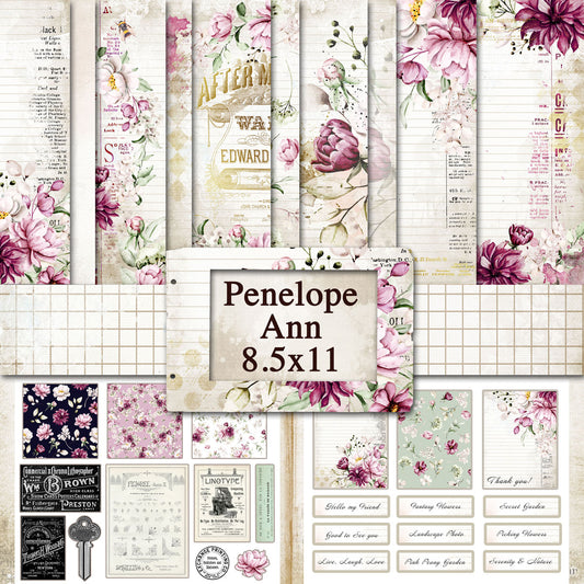 Digital Paper Collection - Penelope Ann - 8.5”x11”