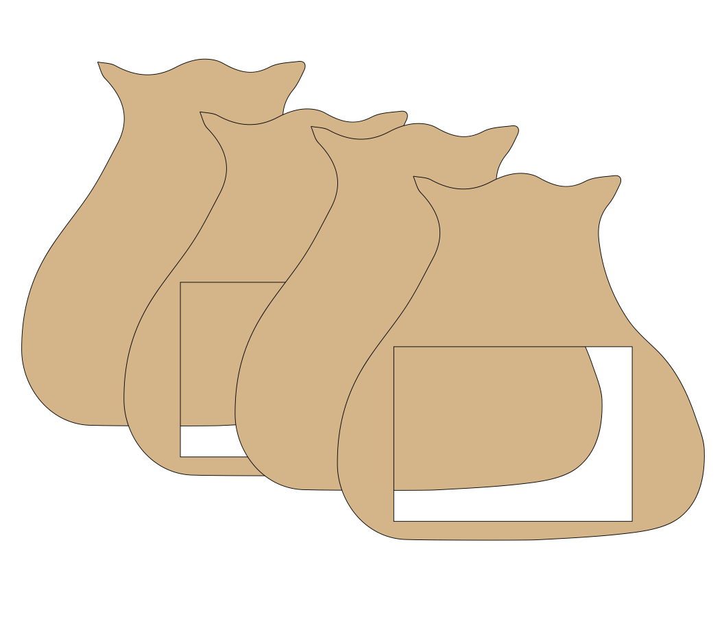 Pre-Cut Chipboard Shapes - Santa's Gift Sack