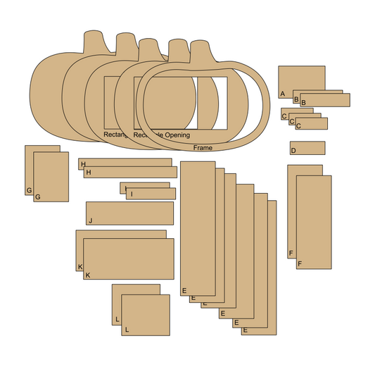 Pre-Cut Chipboard Shapes - Pumpkin Shadow Box