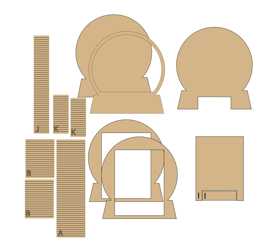 Pre-Cut Chipboard Shapes - Snow Globe