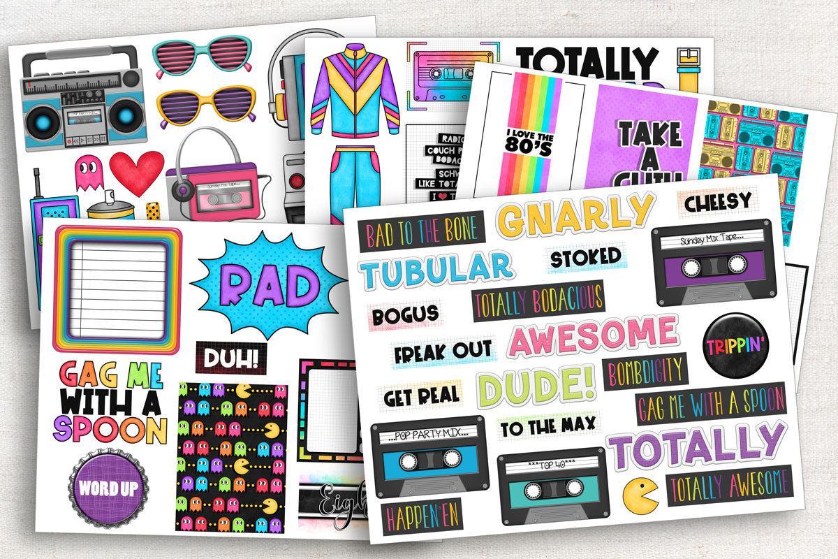 Digital Paper Collection - The 80s