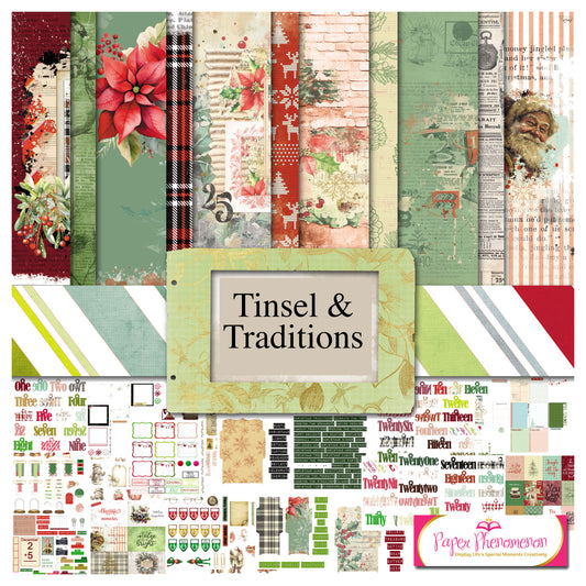 Digital Paper Collection - Tinsel & Traditions - 2025 Moving Parts Minis - December