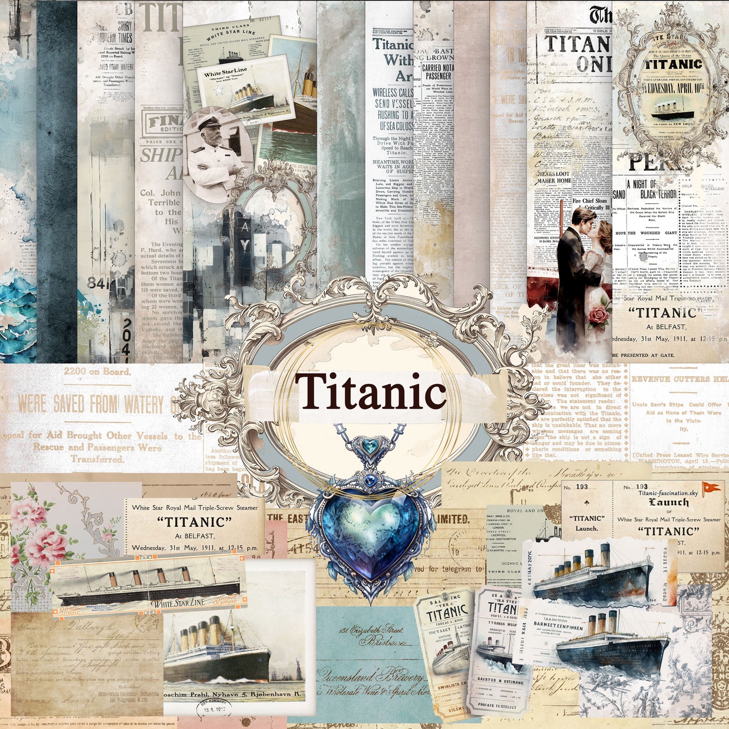 Digital Paper Collection - Titanic