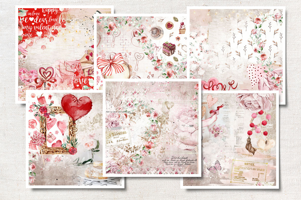 Digital Paper Collection - Sweet Romance